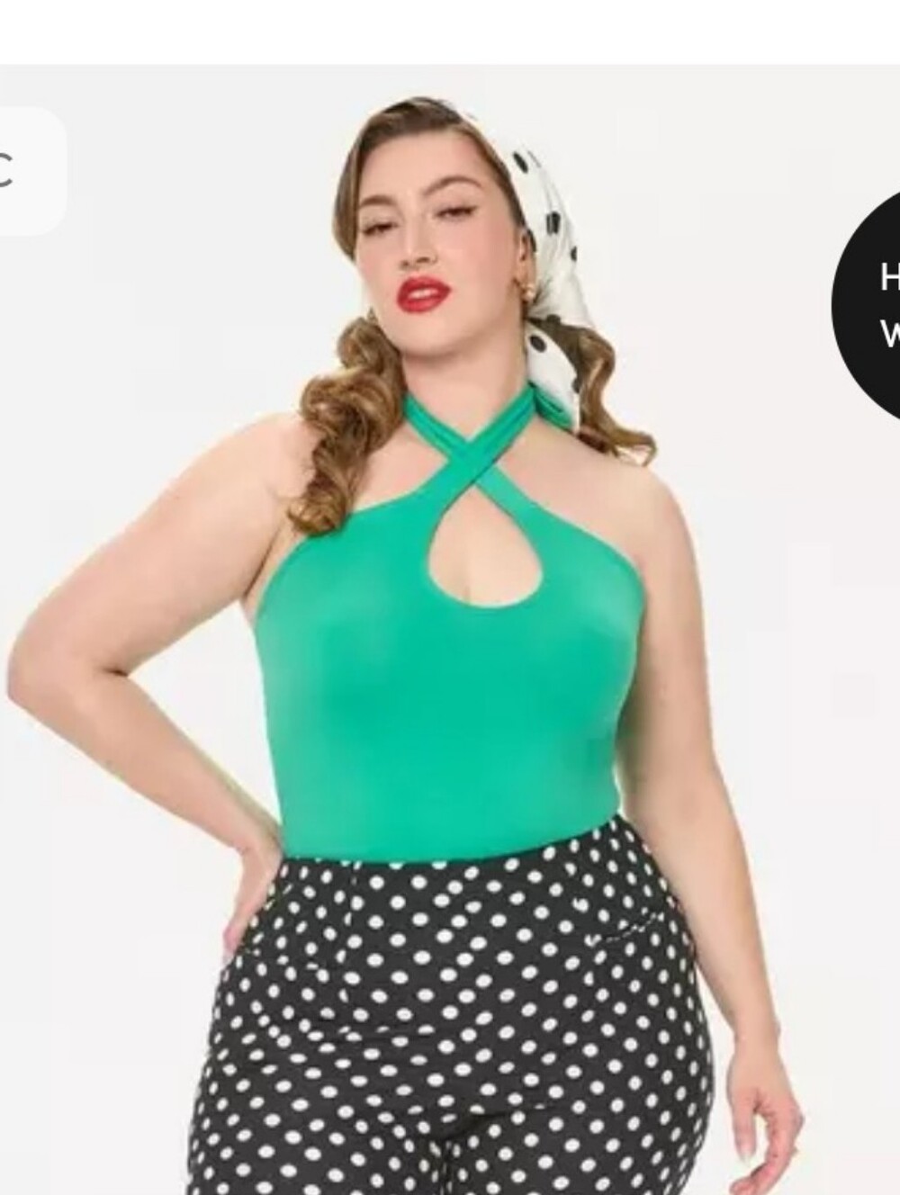 TORRID Retro Chic Bright Green Foxy Twist Neck Halter Top 1X NWT